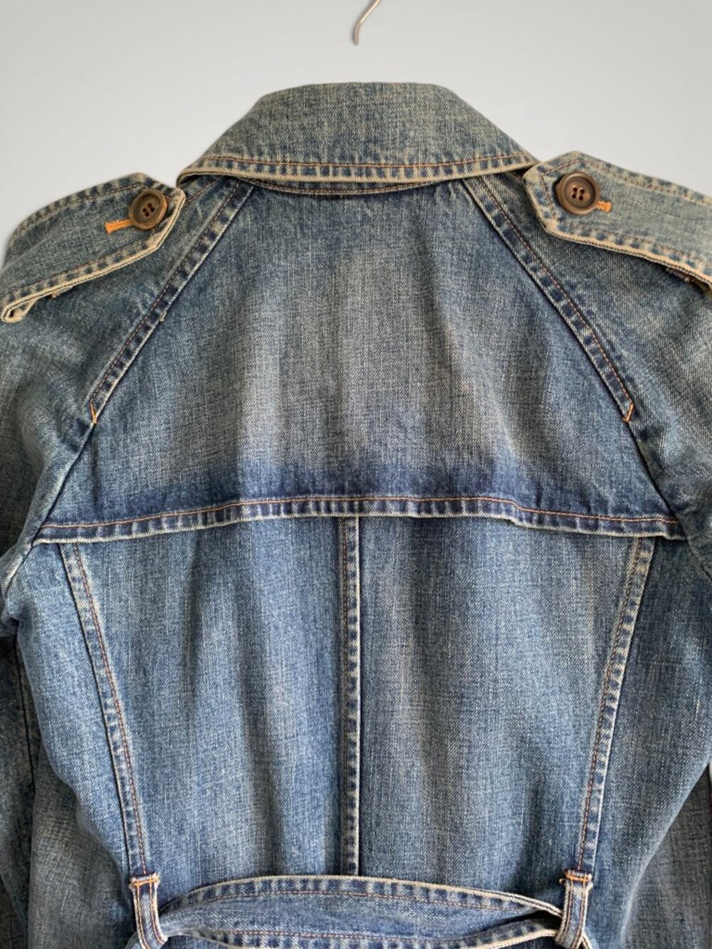 Junya Watanabe Comme De Garcons Denim Trench Coat, Size Small - Picture 5 of 13